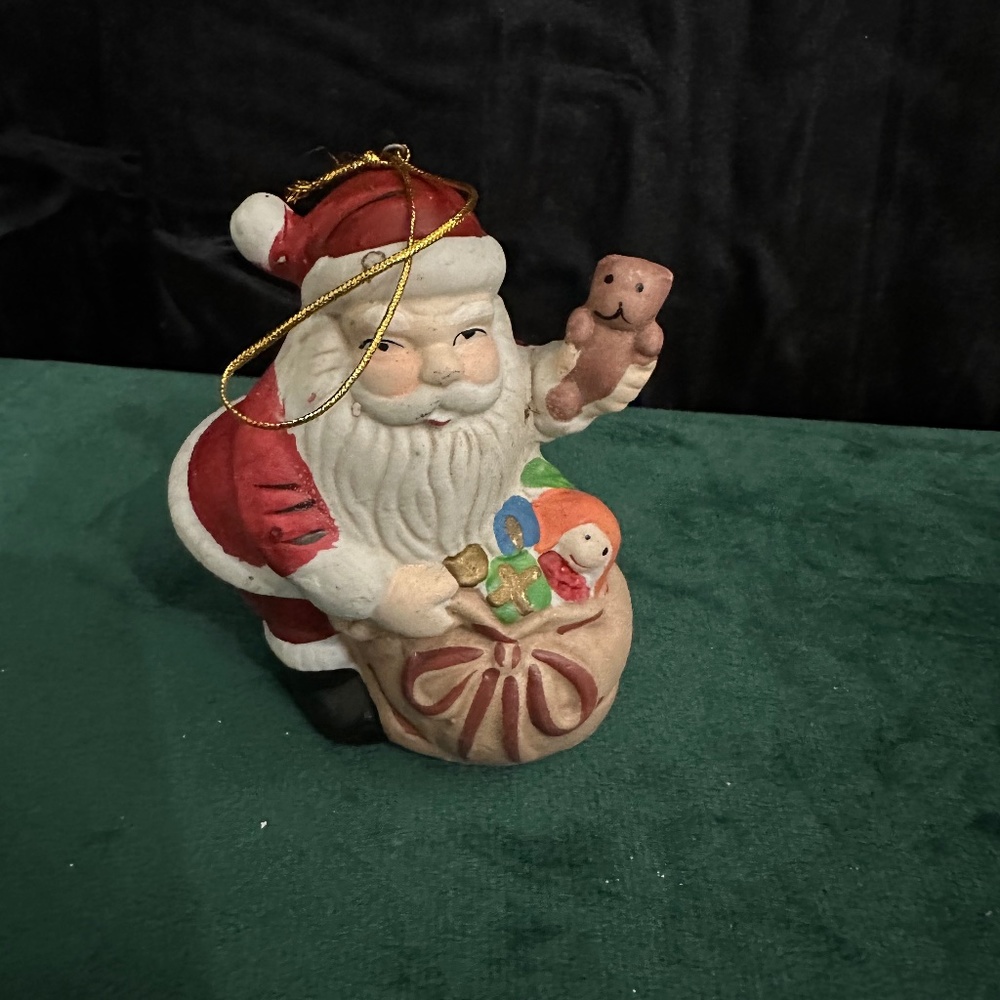 Vintage Ceramic Bisque Santa Clause ornament